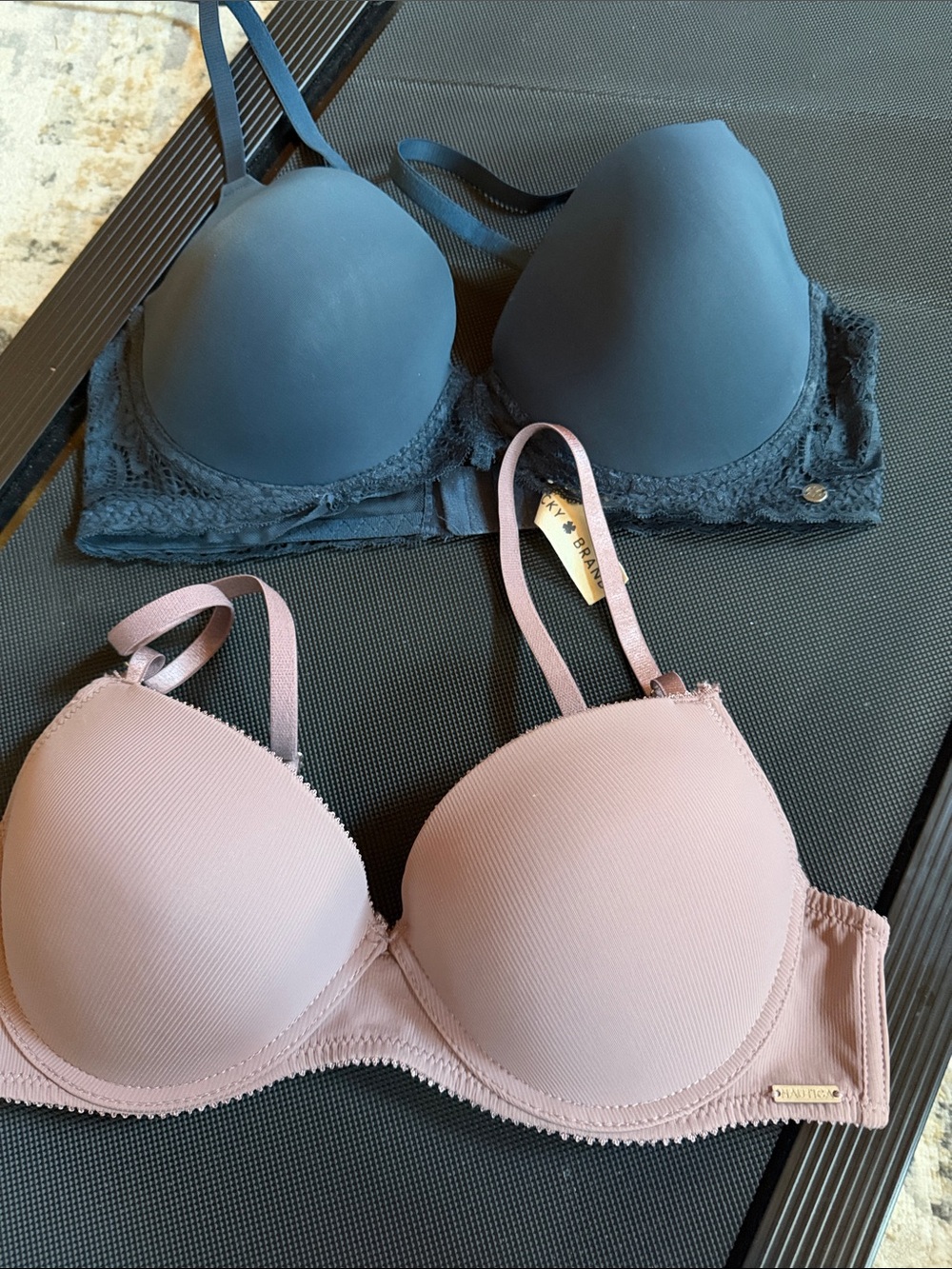 Two-Pack Molded Bras in Pink and Navy